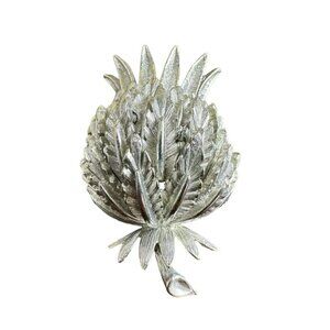 Lisner Silver Vintage‎ Thistle Brooch Pin